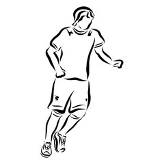 Running young man, Footballer, sport, health and play