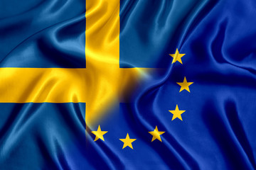 Flag of Sweden and the European Union Silk