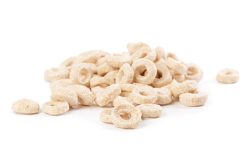 Corn rings for breakfast isolated on white background