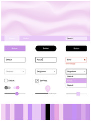 Naklejka premium Light Purple vector Material Design Kit with liquid shapes.