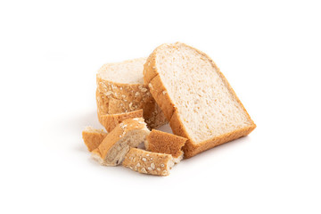 whole wheat bread, isolated on white background