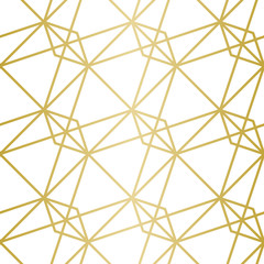 Luxury Geometric Pattern. Seamless Vector Lines. Golden Look.