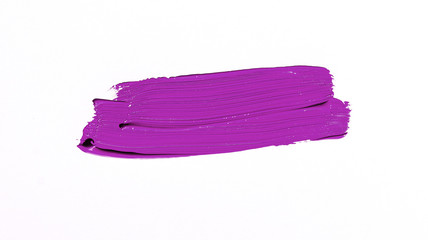 Purple brush stroke over white background