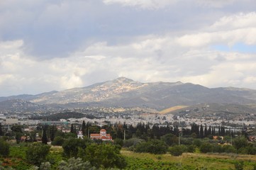 Cityscape and mountains in Athens, Greece