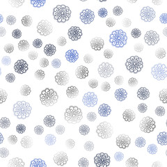 Dark BLUE vector seamless natural abstract pattern.