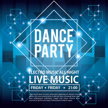 Dance party invitation card vector illustration graphic design