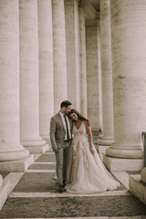 Wedding couple in Vatican, Rome, Italy