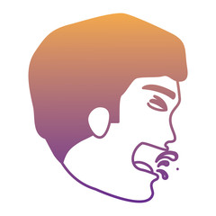 man with tuberculosis icon over white background, vector illustration
