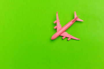 Model plane,airplane on pastel color background.