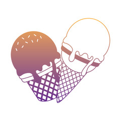 sweet ice creams over white background, vector illustration