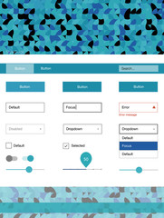 Light BLUE vector wireframe kit with dots.