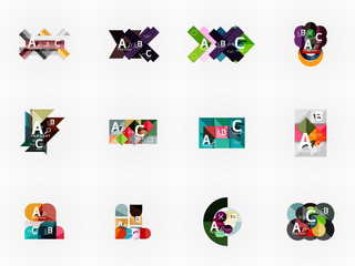 Fototapeta premium Set of geometric design abstract option infographics