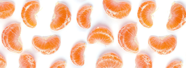 banner fresh juicy slices of ripe mandarin