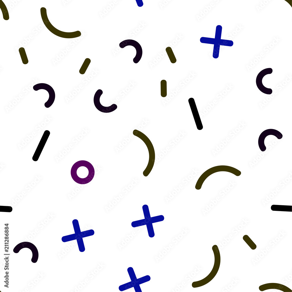 Poster light multicolor vector seamless pattern with abstract lines.