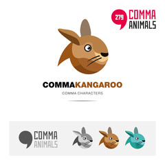 Kangaroo animal concept icon set and modern brand identity logo template and app symbol based on comma sign © Guantanamera