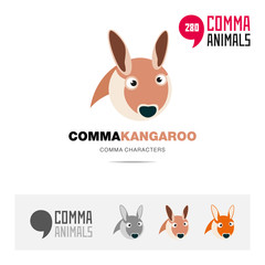 Kangaroo animal concept icon set and modern brand identity logo template and app symbol based on comma sign © Guantanamera