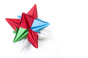 Star shape made of colorful ribbons