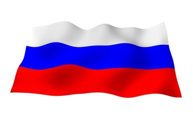 Waving flag of the Russian Federation. The National. State symbol of the Russia. 3D illustration