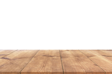  Wood table isolated on white background