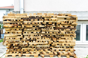  stacked pile of brick. wooden wallpaper