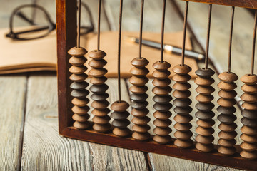 Vintage abacus close up