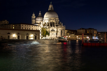 Fototapeta na wymiar Basilica Santa Maria della Salute at night, Venice, Italy