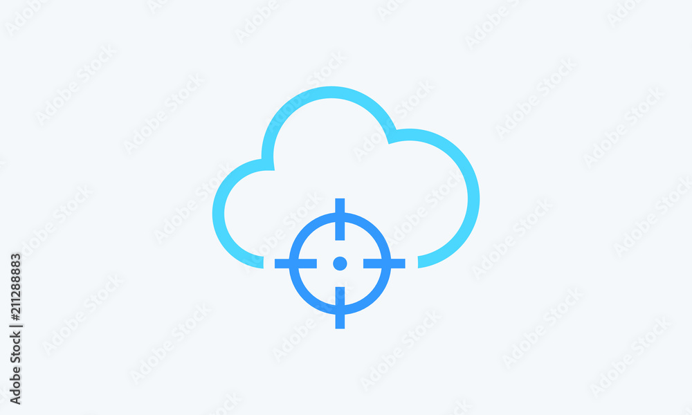 Poster cloud database vector  icon
