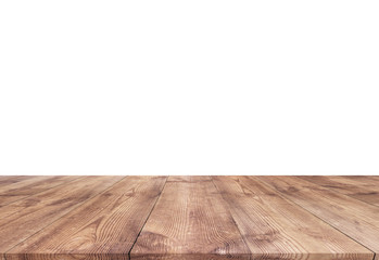  Wood table isolated on white background