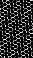 White honeycomb on a black background. Vertical image orientation. Isometric geometry. 3D illustration