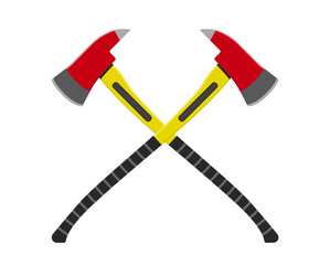Vector illustration. Fire axes. Flat design.