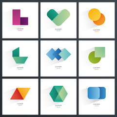 Simple geometric shapes.