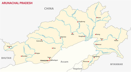 Arunachal Pradesh vector map