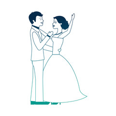 Obraz premium married couple dancing avatar character vector illustration design
