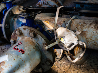 dirty anti-dust mask on oil valve