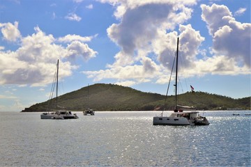 Boats  on the ocean in St. Thomas, US Virgin Islands