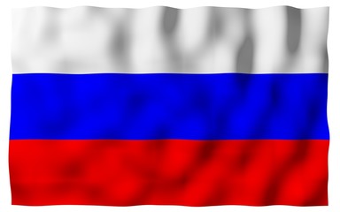 Naklejka premium Waving flag of the Russian Federation. The National. State symbol of the Russia. 3D illustration