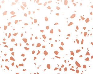 Copper Terrazzo Pattern. Endless Background.