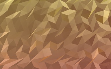 Abstract triangle geometrical orange background. Geometric origami style with gradient. 3D illustration