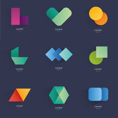 Collection of abstract blank symbols