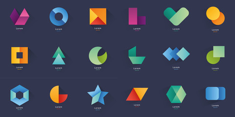 Collection of abstract blank symbols