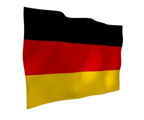 Flag of Germany. Wide format 3D illustration. State symbol of the Federal Republic of Germany. 3D rendering