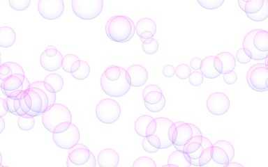 Light pastel colored background with pink bubbles. Wallpaper, texture pink balloons. 3D illustration