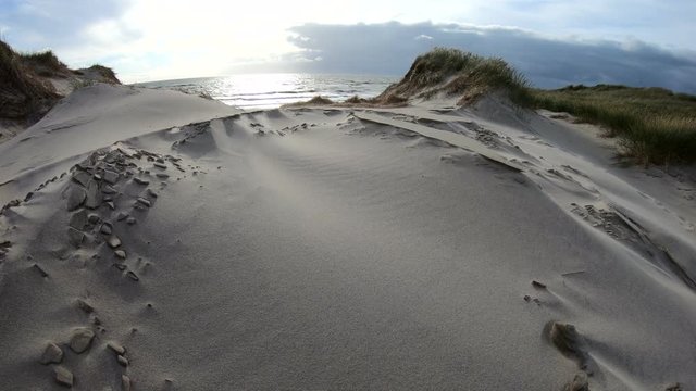 Sandsturm an der d&auml;nischen Nordseek&uuml;ste, D&uuml;nenlandschaft, D&uuml;nenbildung, Wanderd&uuml;nen