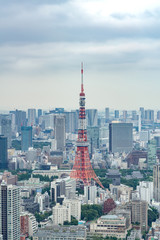 Naklejka premium TOKYO, JAPAN - June 21, 2018: Tokyo Tower is the world's tallest, self-supported steel tower in Tokyo, Japan