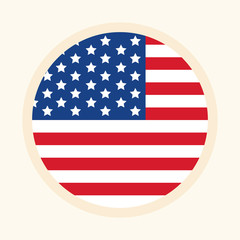 Circular American flag illustration