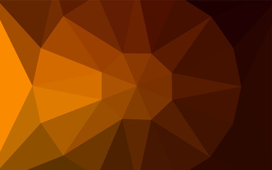 Dark Orange vector polygon abstract layout with a gem in a centre.