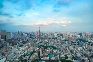 Naklejka na ściany i meble TOKYO, JAPAN - June 21, 2018: Tokyo Tower is the world's tallest, self-supported steel tower in Tokyo, Japan