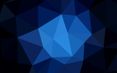 Fototapeta premium Dark BLUE vector triangle mosaic template.