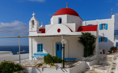 Oia. Traditional building of the Greek Church.