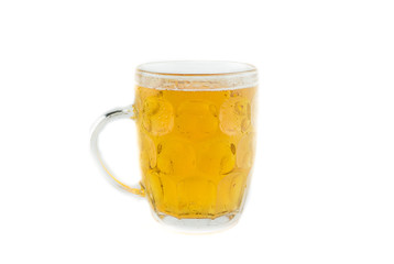 a glass of beer on a white isolated background